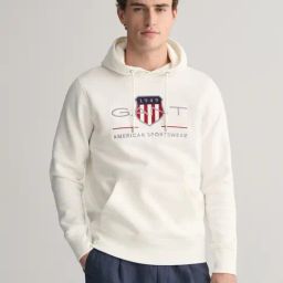 Gant Men White Hooded Full Sleeves Sweatshirt-picture-31