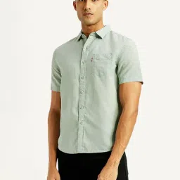 Levi's Mint Green Slim Fit Shirt-image-5