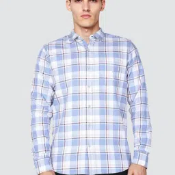 Wrangler Blue White Cotton Checked Shirt-picture-11