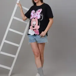 Free Authority Minnie Printed Oversized Tshirt For Women image 4