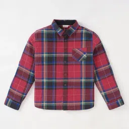 Edheads Kids Red Cotton Chequered Full Sleeves Shirt-picture-30