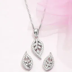 Zavya 92.5 Sterling Silver Pendant Set in Rhodium-Plating for Women-picture-22