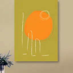 nestroots Green & Orange 1 Piece Canvas Abstract Wall Paintings-picture-37