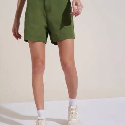 Honey By Pantaloons Green Mid Rise Shorts-picture-4