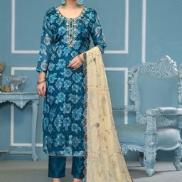MANVAA Floral Printed Beads & Stones Unstitched Dress Material-picture-20