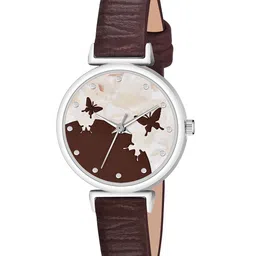 FROZIL Girls Pack Of 2 Dial & Leather Textured Straps Analogue Watch AB64-BF-BR-R image 5