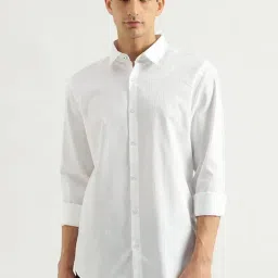 United Colors Of Benetton White Cotton Slim Fit Texture Shirt-picture-29