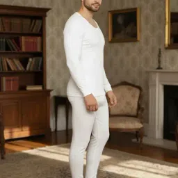 Mack Jonney White Cotton Regular Fit Thermal Set-picture-37