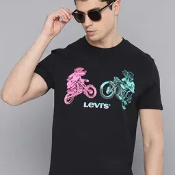 Levi's Black Pure Cotton Regular Fit Printed T-Shirt-picture-12