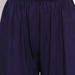 Clora Creation Women Navy Blue Solid Flared Palazzos image 5