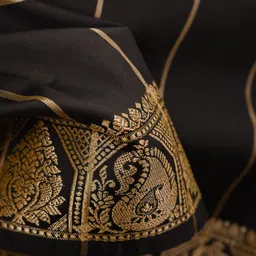 DESH BIDESH Ethnic Motifs Zari Silk Blend Saree image 3