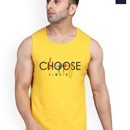 SLOWLORIS Pack Of 2 Printed Round Neck Sleeveless Bio-Wash Cotton Gym Vests-picture-17