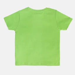 MINI KLUB Cotton Half Sleeves Hola Text Printed Top - Green image 3