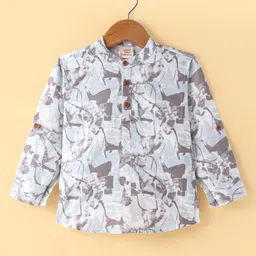 Rikidoos Full Sleeves Abstract Printed Kurta Style Shirt - Multi Colour image 2