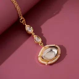 Voylla Gold-Plated Kundan Studded Maang Tikka-picture-39