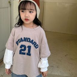 LULU & SKY Girls Typography Henley Neck Pockets T-shirt-picture-4