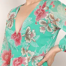 DODO & MOA Floral Print Georgette Midi Dress image 4