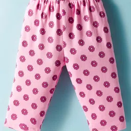 Tango Interlock Knit Full Sleeves Night Suit With Floral Print - Pink image 5