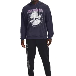 Under Armour Grey Regular Fit Printed Hooded Sweatshirt image 5