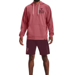 Under Armour Pink Cotton Regular Fit Printed Hooded Sweatshirt image 5