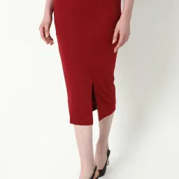 showoffff Showoff Red Cotton Blend Regular Fit Skirt image 1