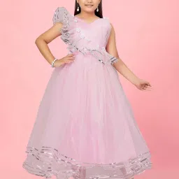 Aarika Kids Pink Applique Gown image 1