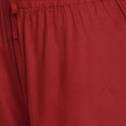 TWIN BIRDS Maroon Mid Rise Palazzos image 5