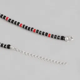 Zavya Black & Red Beads 92.5 Sterling Silver Necklace image 5