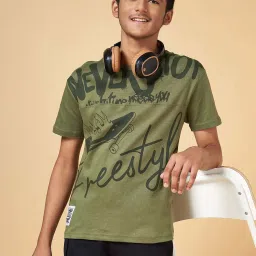 Coolsters by Pantaloons Kids Olive Cotton Printed T-Shirt image 5