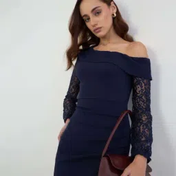 Styli Navy Blue Regular Fit Dress image 4