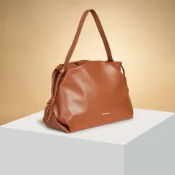 Forever Glam by Pantaloons Tan Solid Medium Shoulder Handbag image 1