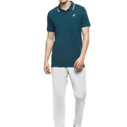 Asics Dual Tipping Teal Blue Regular Fit Sports Polo T-Shirt image 5
