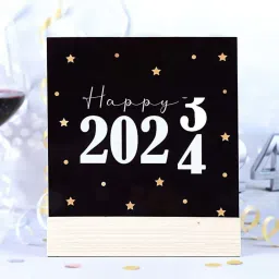 FNP Black Mdf Happy 2024 Frame image 1