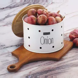 HAZEL White Galvanized metal Storage Container image 1