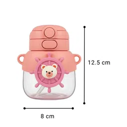 GUCHIGU Kids Pink Leak-Proof Sipper Water Bottle With Straw 500ml image 5