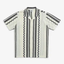 Y&F Kids by Westside Off-White Knitted Resort-Fit Cotton-Blend Shirt image 1