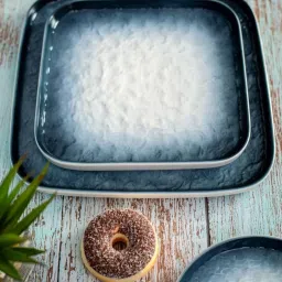 White Gold White & Blue Porcelain Square Snack Platters - Set of 2 image 1