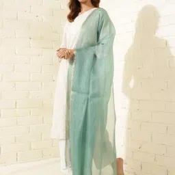 Fabindia Blue Woven Pattern Dupatta-image-8