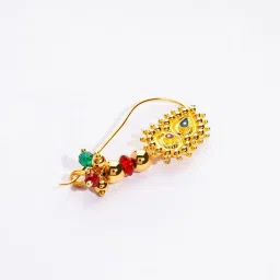 P.N.Gadgil Jewellers 14k Gold Maharashtrian Swarali Nosering For Women-picture-10