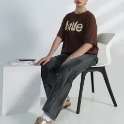 showoffff Showoff Brown Cotton Relaxed Fit Printed T-Shirt image 5