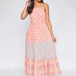 Global Desi Pink Floral Print Dress-image-16