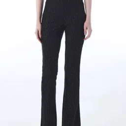 Only Black Flared Fit Striped Trousers-picture-34