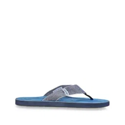 Woodland Men's Light Grey & Blue Flip Flops-image-22