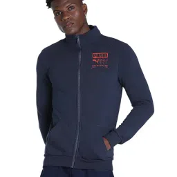Puma Navy Cotton Slim Fit Printed Jacket-picture-24