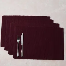 Fabindia Home Prithi Maroon Cotton Table Placemat - Set Of 4 image 5