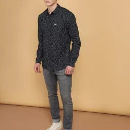 Wrangler Black Cotton Regular Fit Printed Shirt image 5