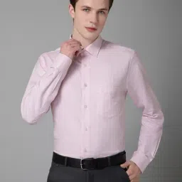 Cantabil Pink Cotton Regular Fit Checks Shirt-image-40