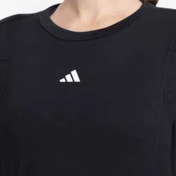 adidas Black Loose Fit Sports T-Shirt image 5