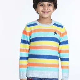 Wingsfield Boys Multicolor Striped Full Sleeves Sweaters & Cardigans image 1