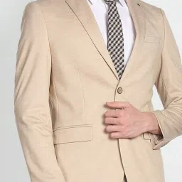 Arrow Beige Slim Fit Heathered Blazer image 5